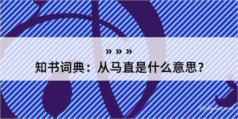 知书词典：从马直是什么意思？