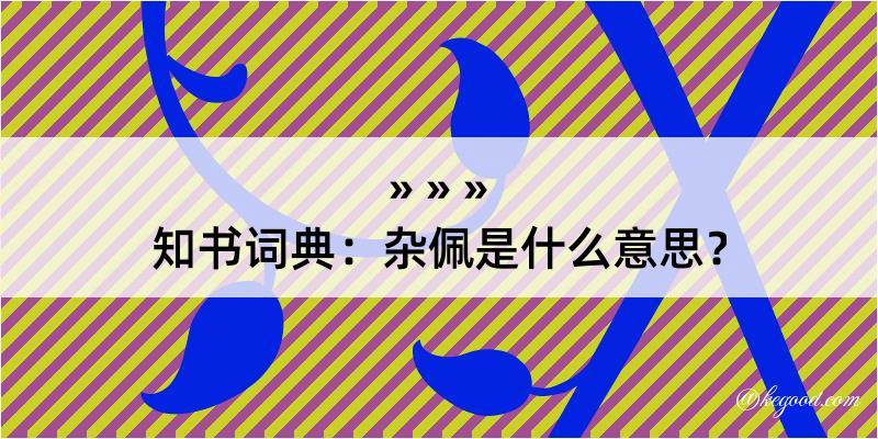 知书词典：杂佩是什么意思？