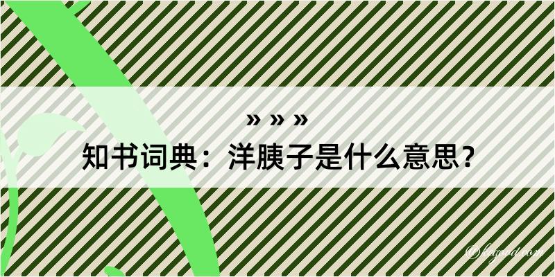 知书词典：洋胰子是什么意思？