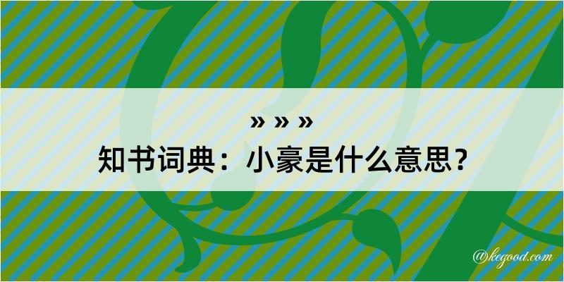 知书词典：小豪是什么意思？