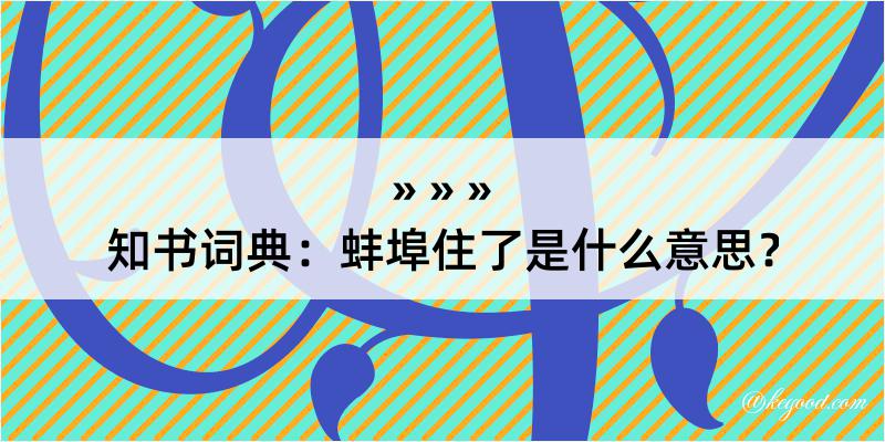 知书词典：蚌埠住了是什么意思？