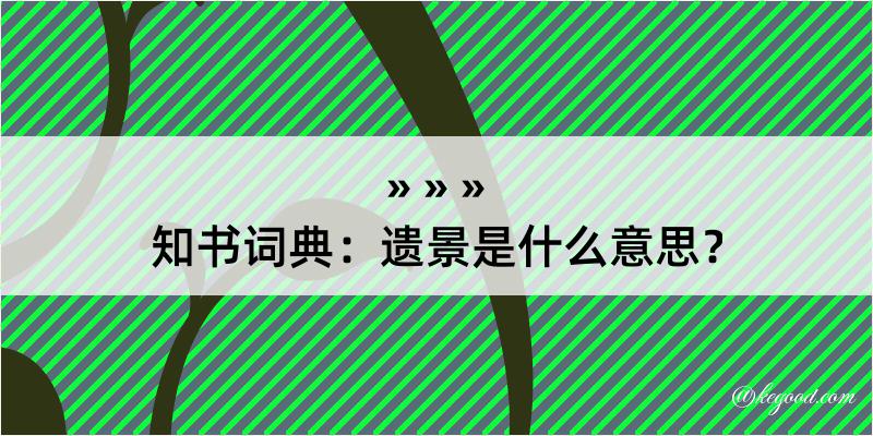 知书词典：遗景是什么意思？