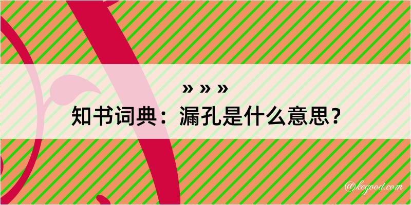 知书词典：漏孔是什么意思？