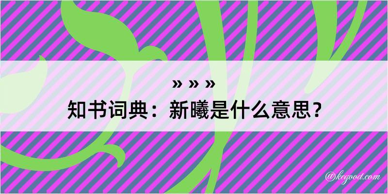 知书词典：新曦是什么意思？