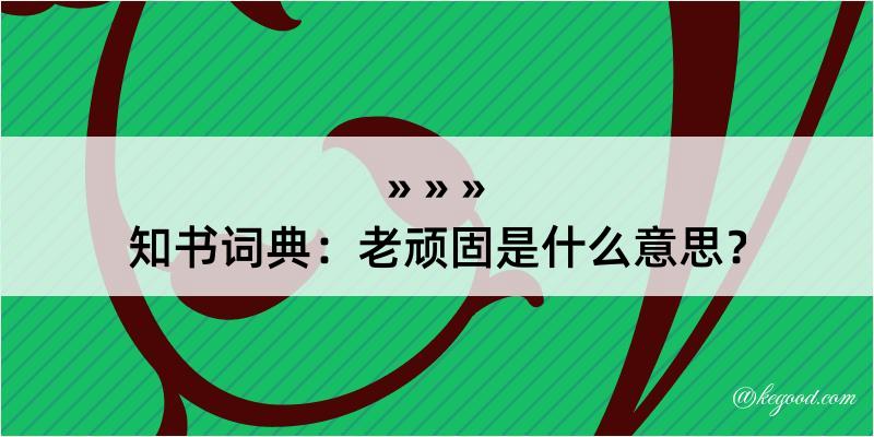 知书词典：老顽固是什么意思？