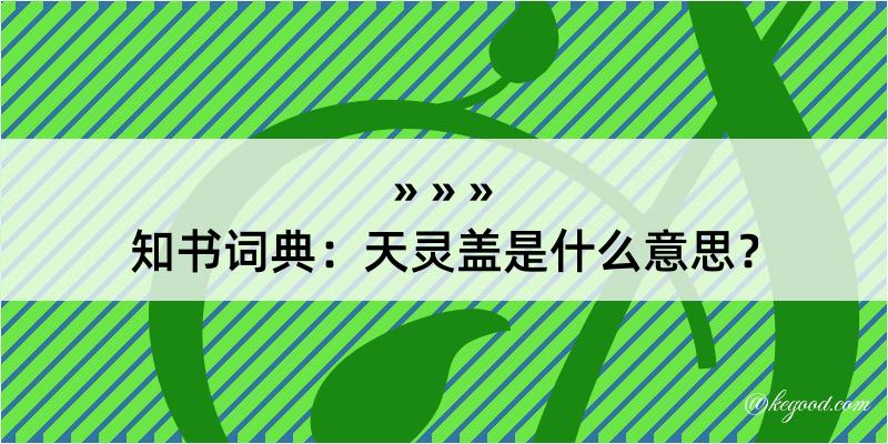 知书词典：天灵盖是什么意思？