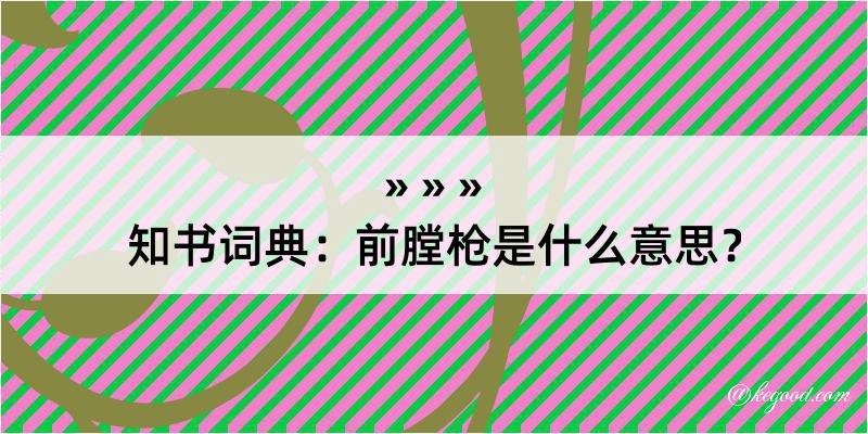 知书词典：前膛枪是什么意思？