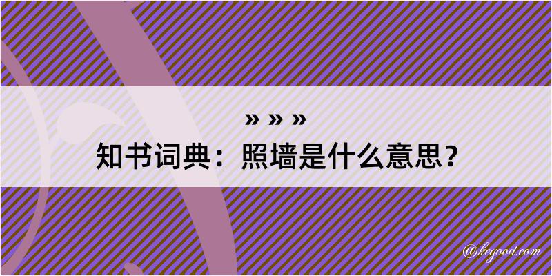 知书词典：照墙是什么意思？