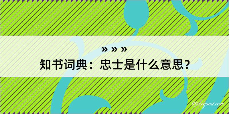 知书词典：忠士是什么意思？