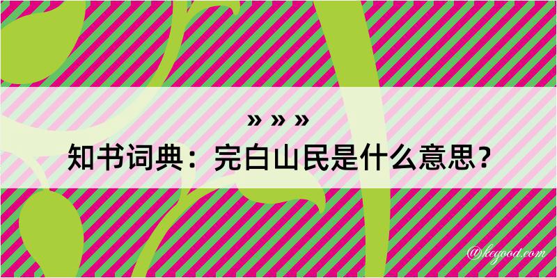 知书词典：完白山民是什么意思？