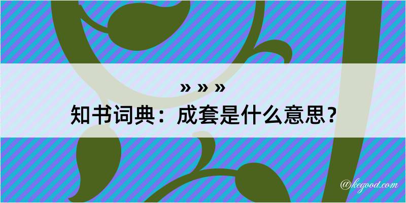 知书词典：成套是什么意思？