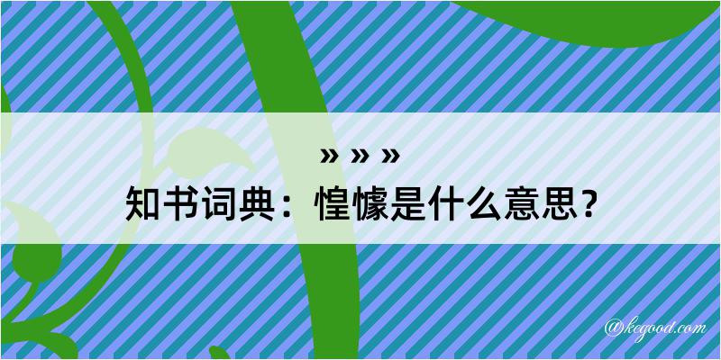 知书词典：惶懅是什么意思？