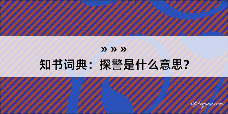 知书词典：探警是什么意思？