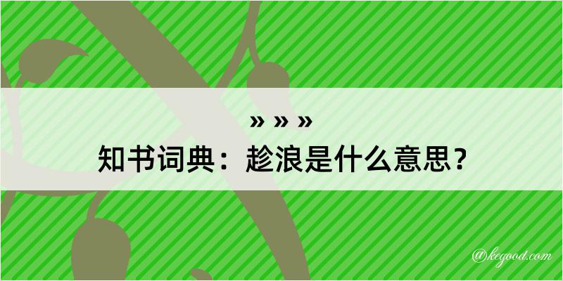 知书词典：趁浪是什么意思？