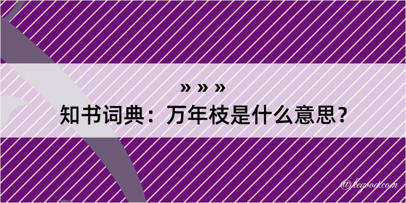 知书词典：万年枝是什么意思？