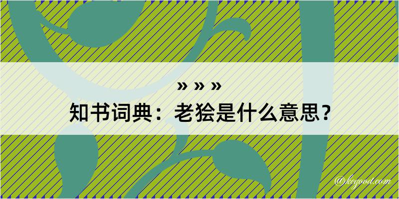 知书词典：老狯是什么意思？