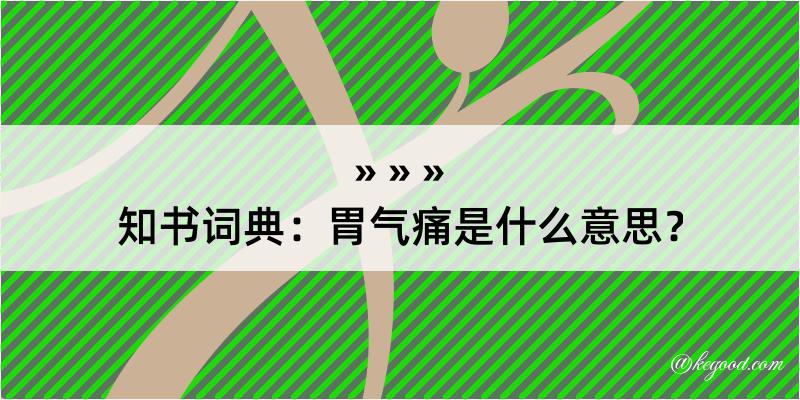 知书词典：胃气痛是什么意思？