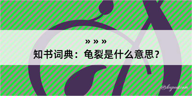 知书词典：龟裂是什么意思？