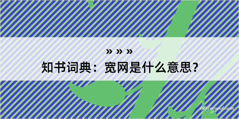 知书词典：宽网是什么意思？