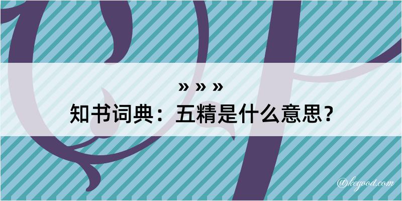 知书词典：五精是什么意思？