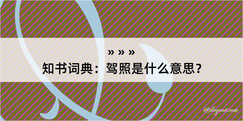 知书词典：驾照是什么意思？