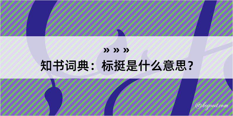 知书词典：标挺是什么意思？