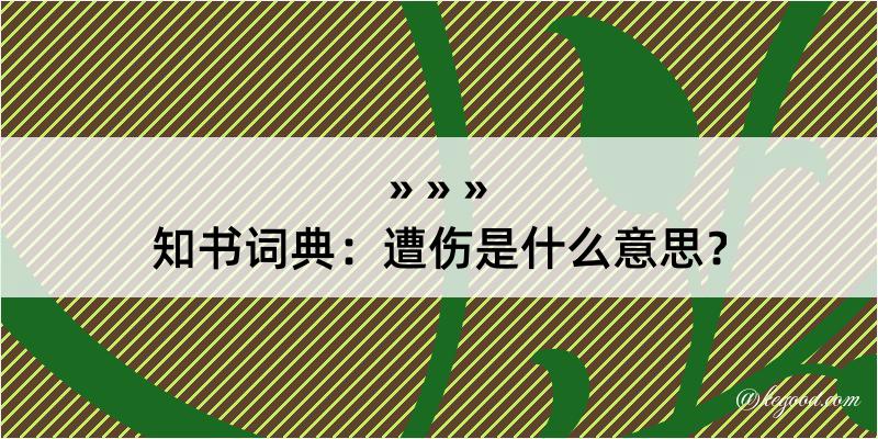 知书词典：遭伤是什么意思？