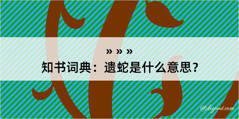 知书词典：遗蛇是什么意思？