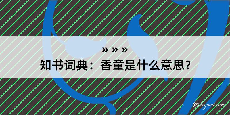 知书词典：香童是什么意思？