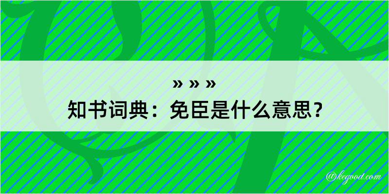 知书词典：免臣是什么意思？