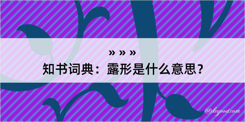 知书词典：露形是什么意思？