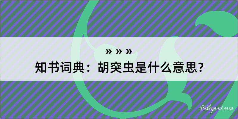 知书词典：胡突虫是什么意思？