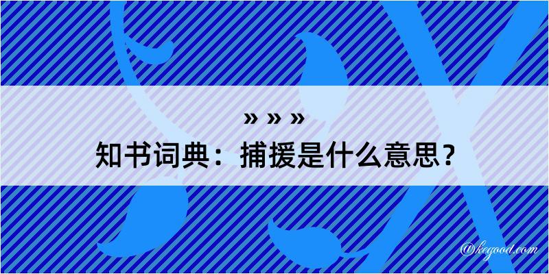 知书词典：捕援是什么意思？