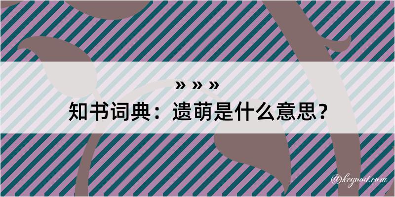 知书词典：遗萌是什么意思？