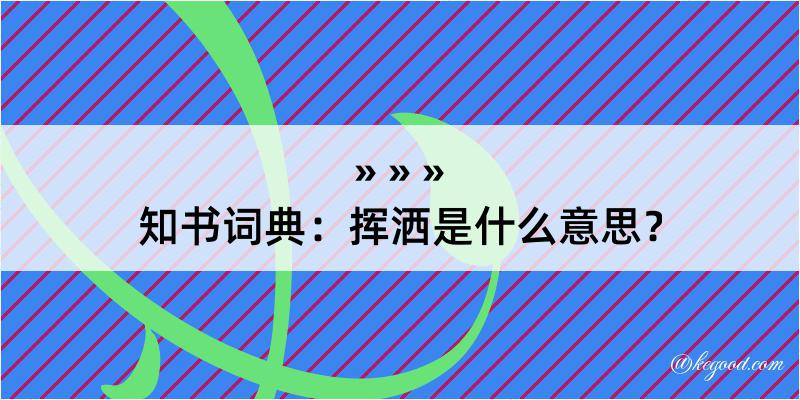 知书词典：挥洒是什么意思？