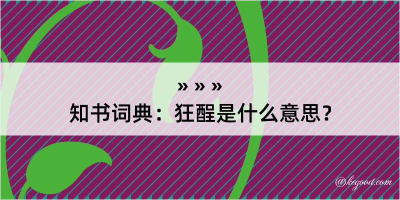 知书词典：狂酲是什么意思？