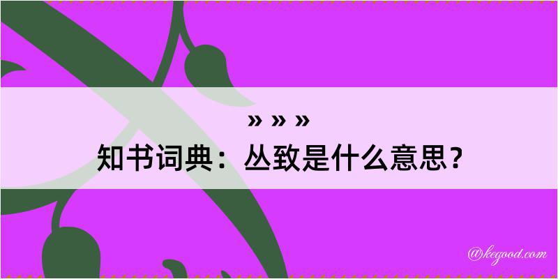 知书词典：丛致是什么意思？