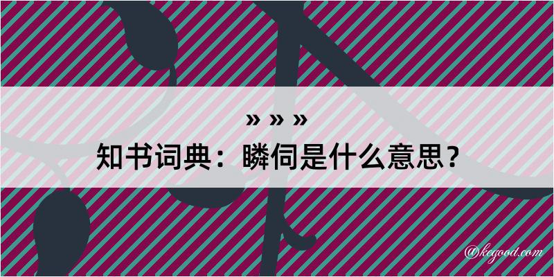 知书词典：瞵伺是什么意思？