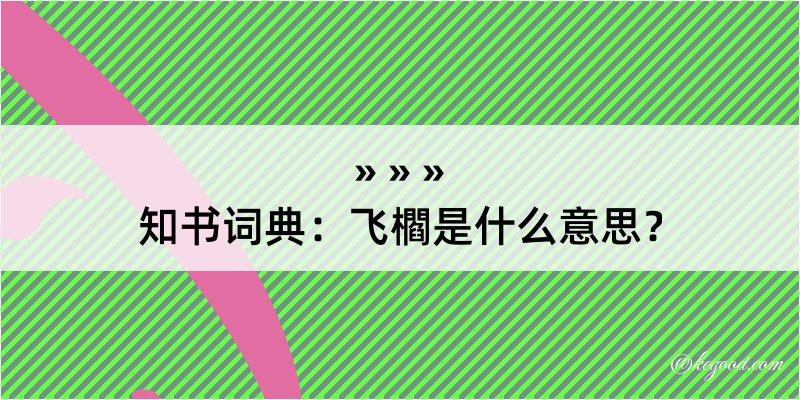 知书词典：飞櫩是什么意思？