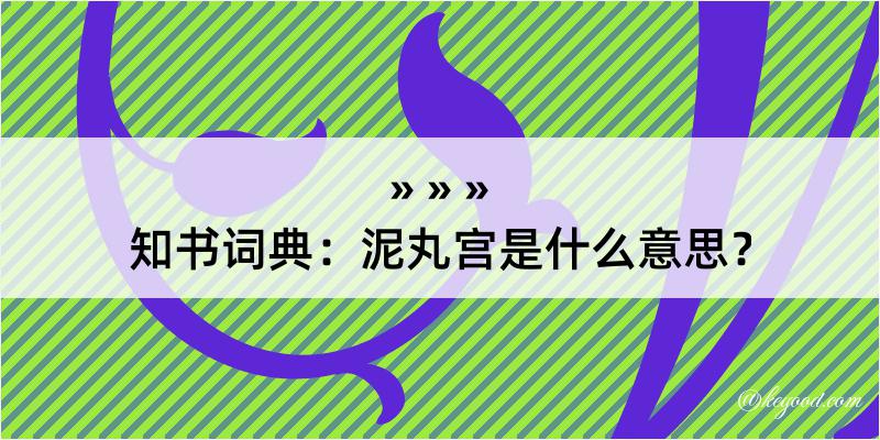 知书词典：泥丸宫是什么意思？