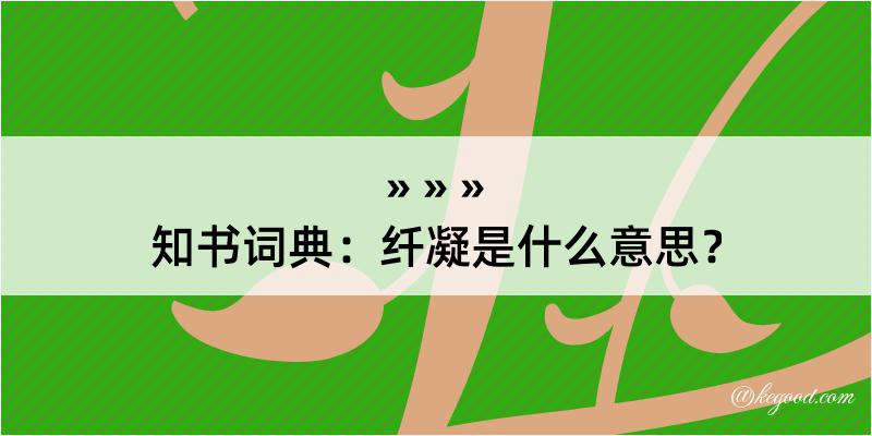 知书词典：纤凝是什么意思？