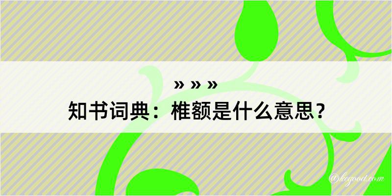 知书词典：椎额是什么意思？