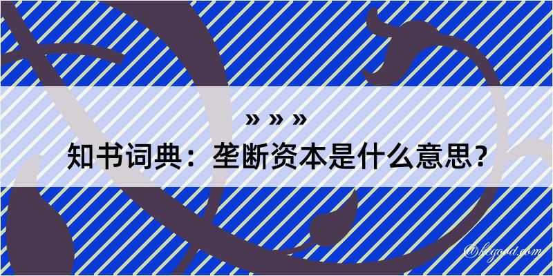 知书词典：垄断资本是什么意思？