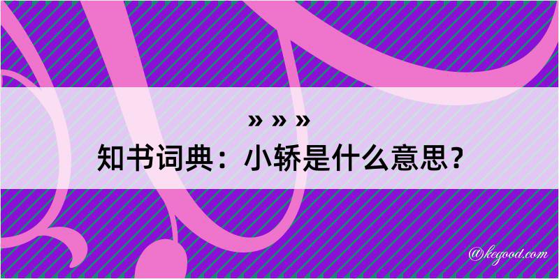 知书词典：小轿是什么意思？