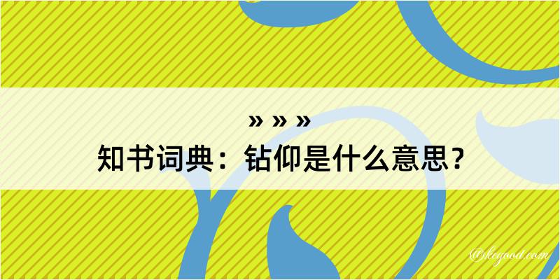 知书词典：钻仰是什么意思？