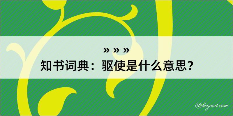 知书词典：驱使是什么意思？