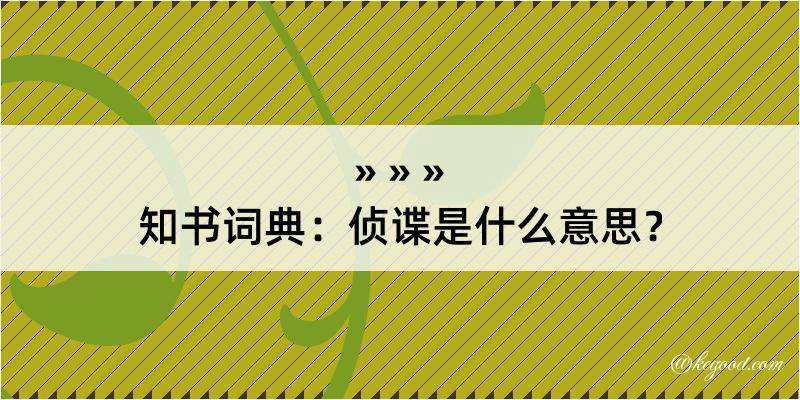 知书词典：侦谍是什么意思？