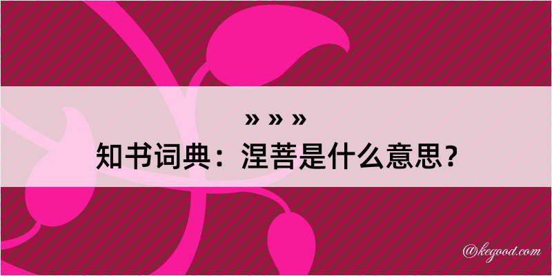 知书词典：涅菩是什么意思？