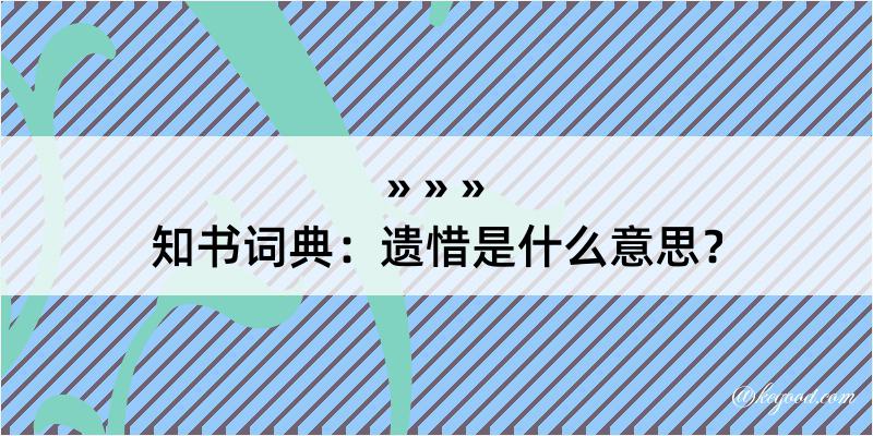 知书词典：遗惜是什么意思？