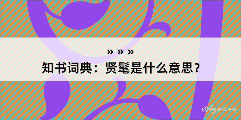 知书词典：贤髦是什么意思？